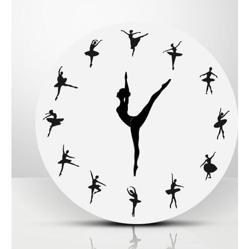 Ballerina Record Wall Clock Ballet Dancing Dancer Home Decor Xmas Gift Orologio Da Parete Rock N Roll Technics Turntable Z078