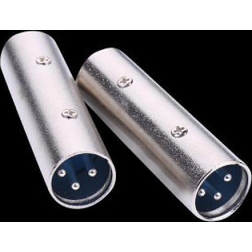 Newest Hot 3 Pin XLR Plug Nickel Plated Coupler Male Gender Changer Audio Microphone Adapter