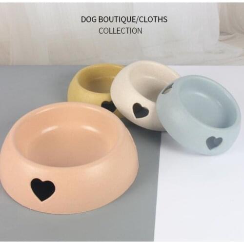 Pet Dog Plastic Love Single Pets Rice Bowl Cat Food Feeders Basin SN1495