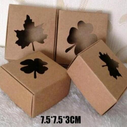 Real Cardboard Box Caixa Cake Boxes And Packaging Gift Paper Small Kraft for Business 50 Pcs/lot 7.5*7.5*3cm free Shipping