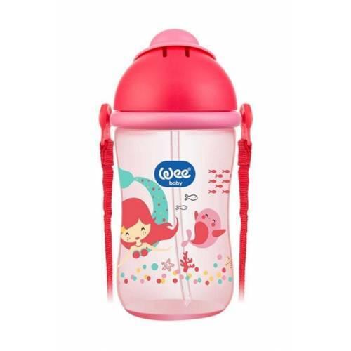 Straw Glass 380 ml Bottle Pink Wee Baby Original Brand