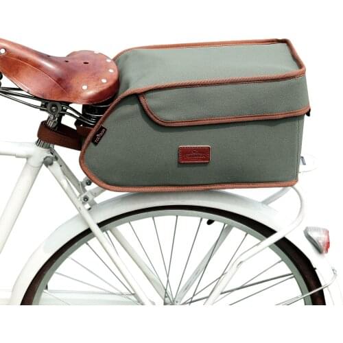Tourbon Vintage Portable Bicycle Insulated Trunk Cooler Bag Bike Seat Tail Saddle Bags Canvas Pouch Cycling Accessories