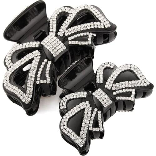 Thick Hair Clips Extra Large Bowknot Hair Claws for Women Rhinestone Big Hairpins Hair Accessories Female Hair Styling Tools