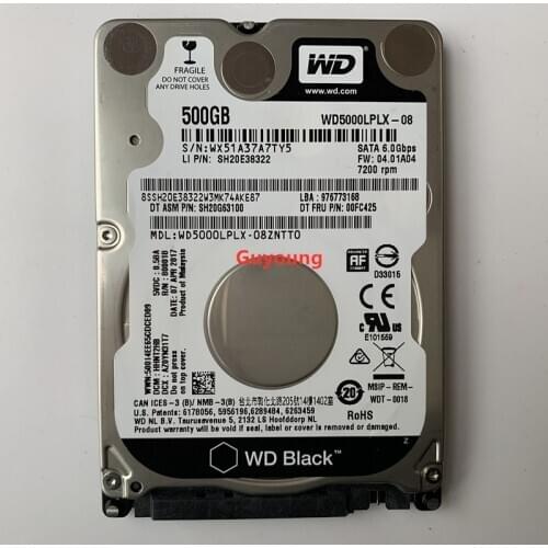 WD Black 500G 2.5" SATA III Internal Hard Disk Drive 500Gb gaming game HDD HD Harddisk 32M 7mm 7200 RPM for Notebook Laptop