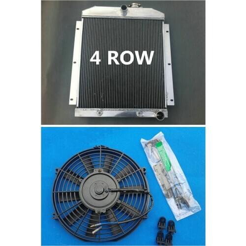 4 Rows Aluminum Radiator +Fan 1947-1954 For Chevy C / K 3000 Series Truck Pick Up AT 1947 1948 1949 1950 1951 1952 1953 1954