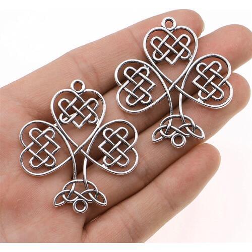 WYSIWYG 2pcs/lot Guardian Tree Connector Charms Connector For Jewelry Making 46x41mm Antique Silver Color Accessories