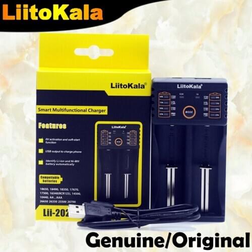 Liitokala Lii-202 charger 1.2V 3.7V 3.2V 3.85V AA / AAA 26650 10440 14500 16340 25500 18650 NiMH lithium battery smart charger