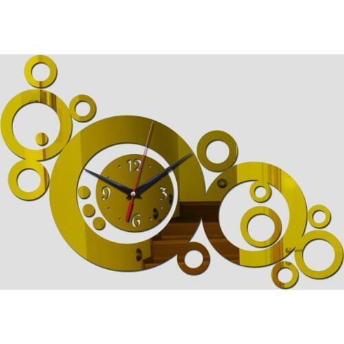 Promotion mirror 3d diy Acrylic wall clock new modern design diy watch real home decor novelty clocks safe