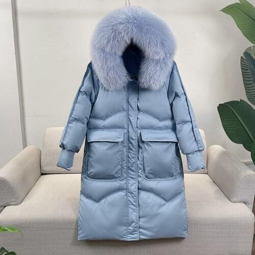Fur Collar Parkas Winter Coat Women Puffer Jacket Warm Hooded Jackets for Women 2021 Lady Midi Down Coats Doudoune Femme HLY147