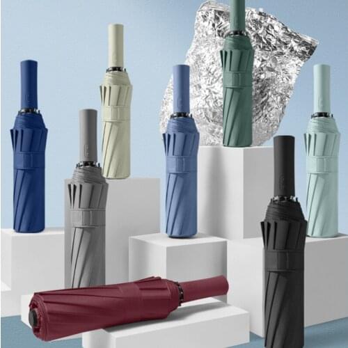 Automatic Folding Umbrella Rain Women Parapluie Black Coating Anti UV Parasol Girls UV Protection Travel Sun Umbrellas