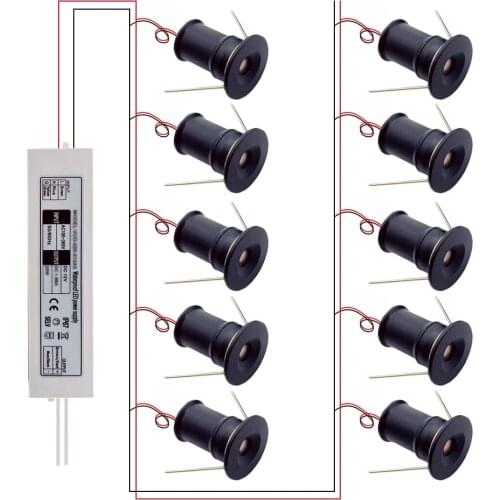 1W IP65 Mini LED Downlight with Transformer Ambient Spotlight 12V Small Spot Light Stairs Ceiling Lamp Cabinet Corridor Light