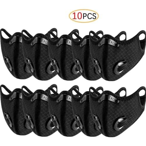 10pc Cycling Masks Wholesale Activated Carbon Pm2.5 Outdoor Running Workout Mouth Mask Unisex Sport Maske Decoration Party