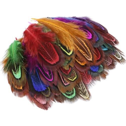 3-8CM Multicolor Natural Pheasant Feathers For Crafts Decoration Jewelry Making Carnival Accessories Small Plumes 100 Pcs