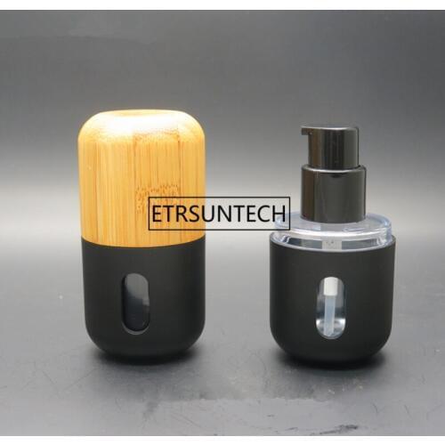 30ml Bamboo Emulsion/Lotion Pump Bottle, Empty Plastic Foundation Refillable Container, Cosmetic Blusher Packages F1365