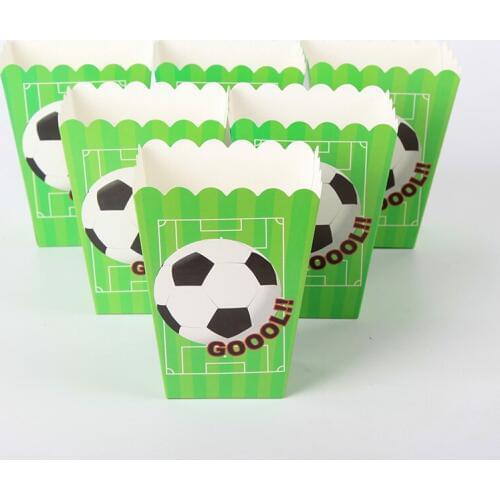 30PC/lot Soccer Popcorn Kids Boys Birthday Party Supplies Baby Shower Football Candy Gift Box Party Supplies For Kids