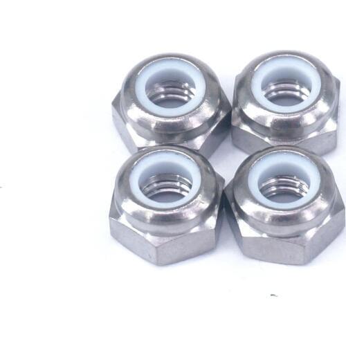 4 PCS M6 1mm Pitch GR5 Titanium Alloy Nylon Self Locking Nut For Bicycle