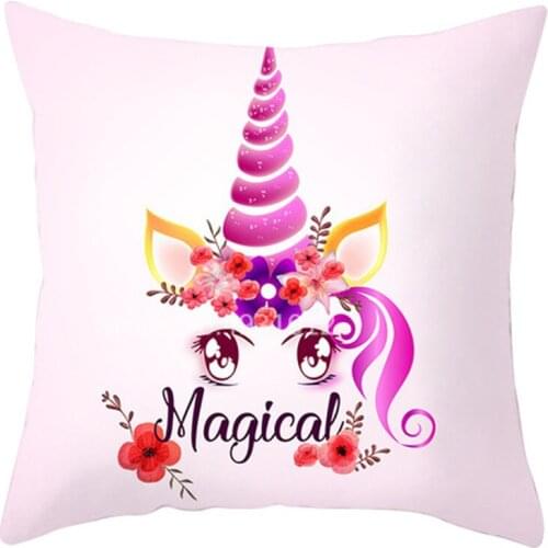 45*45cm Unicorn Pillow Case Cushion Cover Sofa Chair PillowCase Home Decoration Baby Shower Wedding Birthday Party Supplies