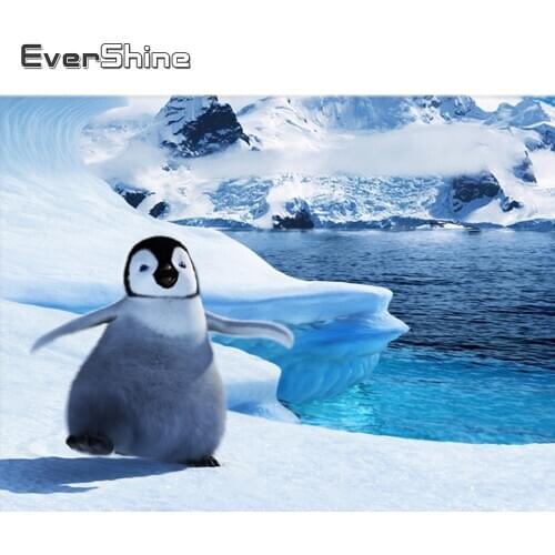 Evershine Diamond Embroidery Animals Cross Stitch Diamond Painting Penguin Full Drill Set Mosaic Diamond Paintings Wall Stickers