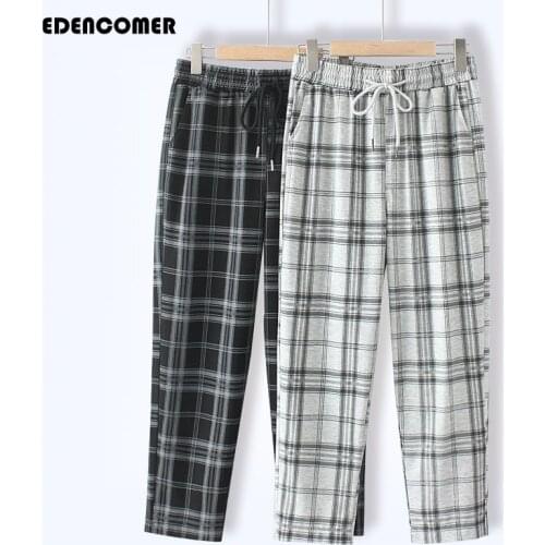 Large Size Womens Spring/summer Checked Pants 2021 Plus Size Loose Silk Rome Big Plaid Casual Pants Pantalon De Mujer Trousers