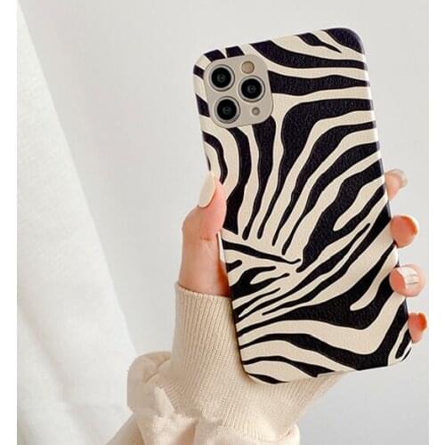 Gimfun Cartoon Zebra Pattern Phone Case for IPhone 12 Pro Max 8 7 Plus X XR Xsmax Leather Leopard Shockproof 11 Pro Back Cover