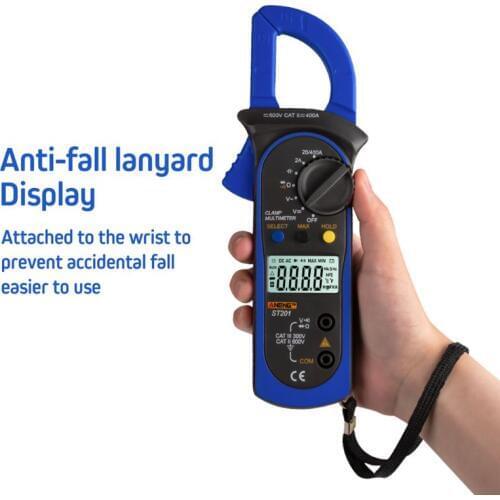Digital Clamp Multimeter ST-201 True RMS LCD Multifuction Ohm DC AC Voltmeter AC Ammeter Data Tester
