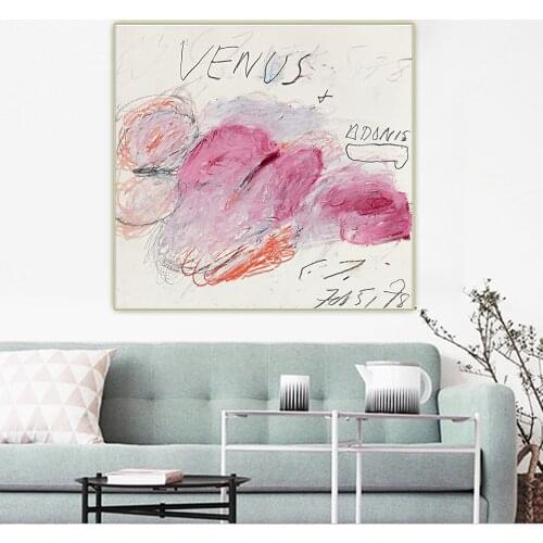 Cy Twombly《Venus Adonis, 1978》Canvas Abstract Oil Painting Artwork Aesthetic Picture Poster Wall Hanging Decor Home Decoration