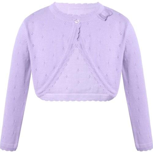 Kids Girls Autumn Cardigans Bowknot Long Sleeve Bolero Toddler Girl Cotton Knitted Sweater Jacket Infant Cropped Knit Coat