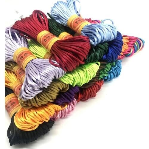 2.5mm 20m elastic rope rattan Satin woven rope jewelry bead rope DIY Bracelet rope Chinese knot sewing accessories