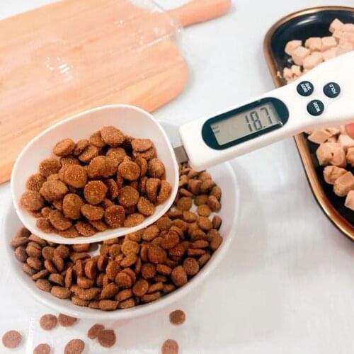 800g Cat Food Dog Food Weighing Spoon Pet Electronic Weighing Measuring Spoon Kitchen Scale Spoon Cup Portable With Led Display