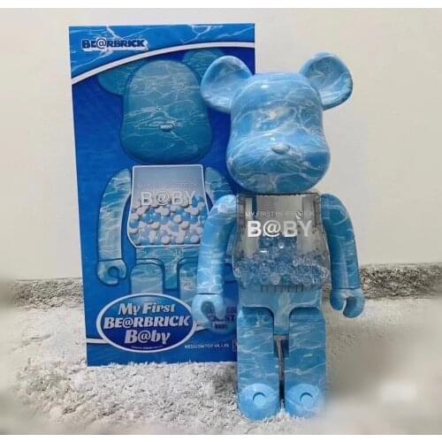 New Sell Bearbricklys 400% 28cm WATER CREST Colorful Beads Pvc Action Figures Blocks Doll Decoration Models Toys Christmas Gifts