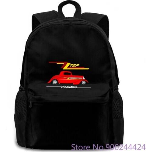 ZZ Eliminator Classic Rock Band Black Hipster Cool The New women men backpack laptop travel school adult student