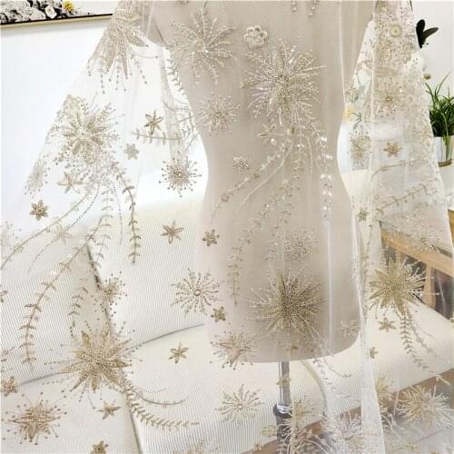 Leaves Glass Beading And Sequins Lace Patches Long DIY Wedding Dress Sewing Accesories Luxury VJZQ103838