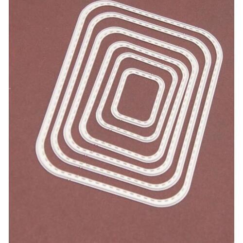 6 Pcs/set New Metal Cutting Dies Cut Frame Rectangle Sew Dots Scrapbooking Paper Craft Card Album Embossing Stencils Art Cutter