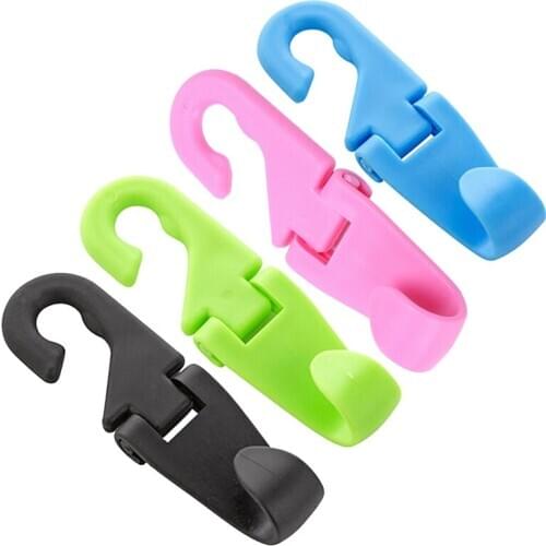 Multi Use Auto Fastener Clip Universal Car Back Seat Headrest Hanger Holder Hook For Bag Purse Cloth Grocery Storage 1PCS, black