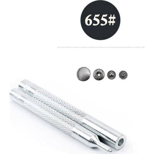 2Pcs Snap Button Leather Craft Tools Hole Punch Rivet Button Setter Die Base Working Tool Kit DIY Punching Holes 655