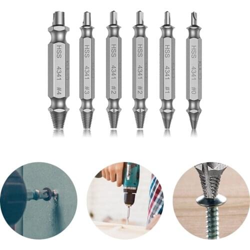 High quality 6pcs Damaged Screw Extractor Speed Out Drill Bit Kit Broken Speed Out Bolt Extractor Set Screws Stud Remover Tool