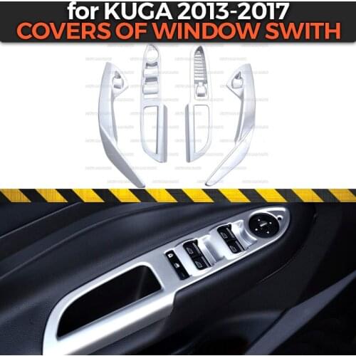 Covers of window swith case for Ford Kuga 2013-2017 ABS plastic 1 set / 4 pcs molding decoration car styling