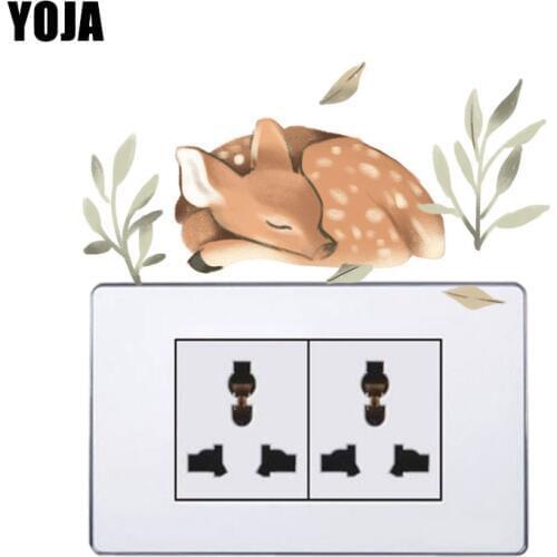 YOJA A Beautiful And Dreamy Forest Deer Switch Sticker Interesting Beautiful Design PVC Wall Decal 8SS0936