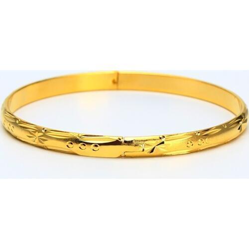 2016 New African Gold Fashion Floral Print Bangle Can Open gold color Jewelry Gifts For Women