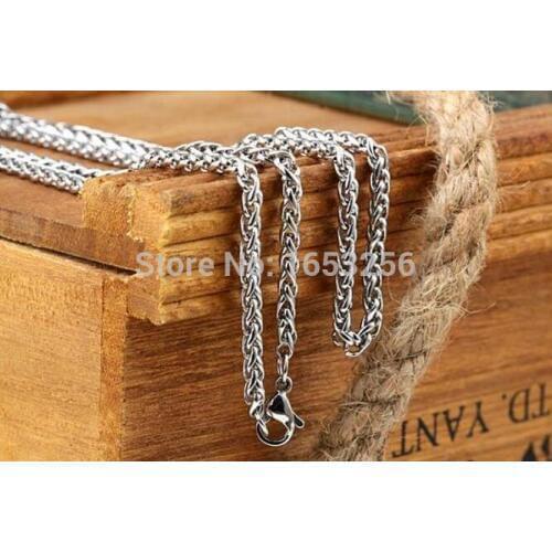 Lot 5pcs in bulk 18''-32'' Choose Stainless steel Fashion Wheat Braid Chain Necklace Unisex Jewelry 3mm wide