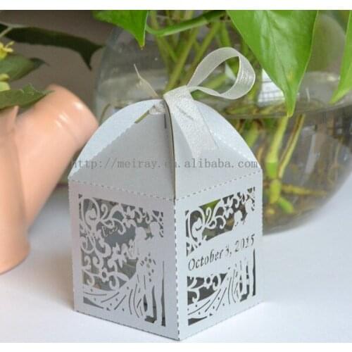 Personalized Groom Bride Wedding Gift Packaging Box Wedding Candy Box 100pcs