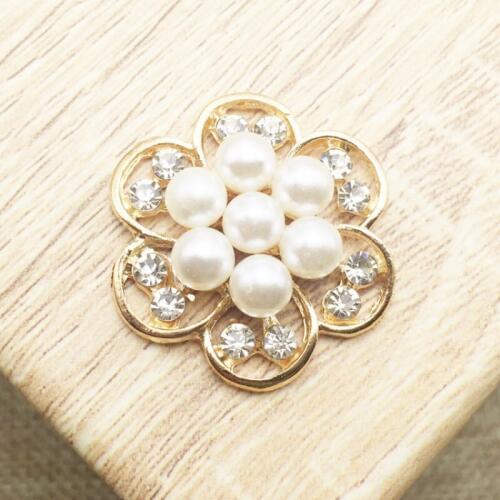 Hot Sale free shipping wholesale 20pcs 3cm Wedding diamond Button rhinestone with pearl Button DIY hair garment Accessories YF69