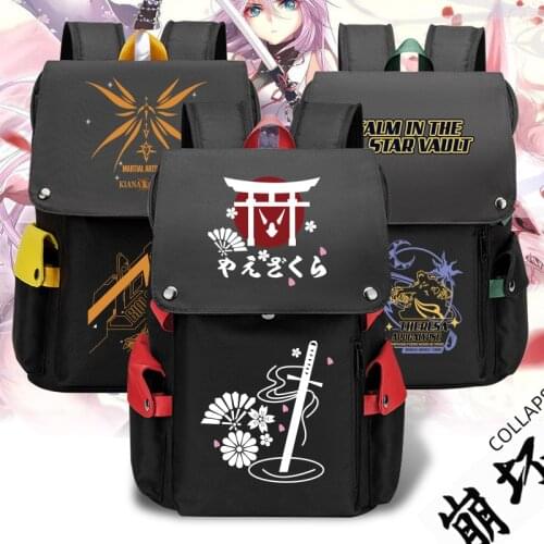 2021 new Honkai Impact 3 Schoolbag print Boys And Girls Travel Backpack Oxford USB Flap Bookbag Yae Sakura Laptop Shoulder Bags