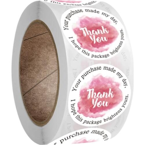 500pcs Thank You Stickers Business Label Sticke Thank You for Your Purchase Sticker For Wedding Envelope Packaging Box Labels