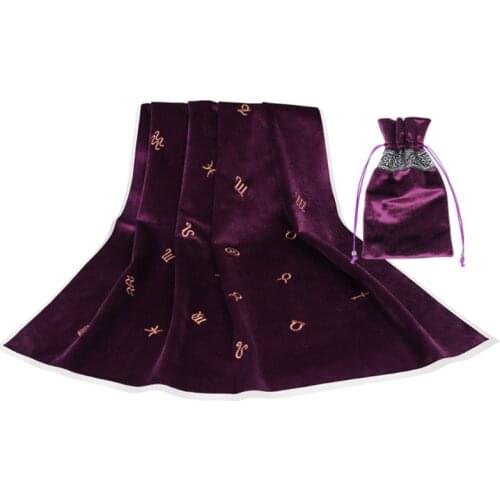 Tarot Tablecloth with Bag Constellation Embroidered Velvet Altar Tarot Cloth Drop Shipping