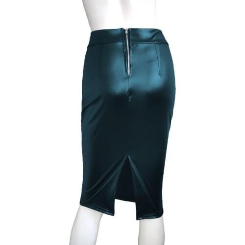 Party Woman Skirt Temperament Zipper High Waist Split Half Length Imitation Leather Bag Hip