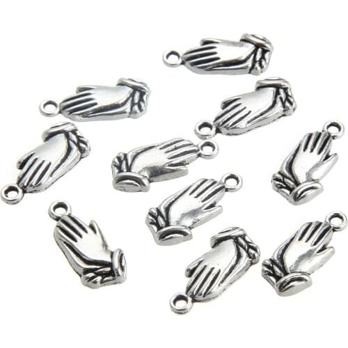 10pcs/lot Beautys Little Hands Alloy Pendant Earrings Bracelet Accessories DIY Charms For Jewelry Crafts Making