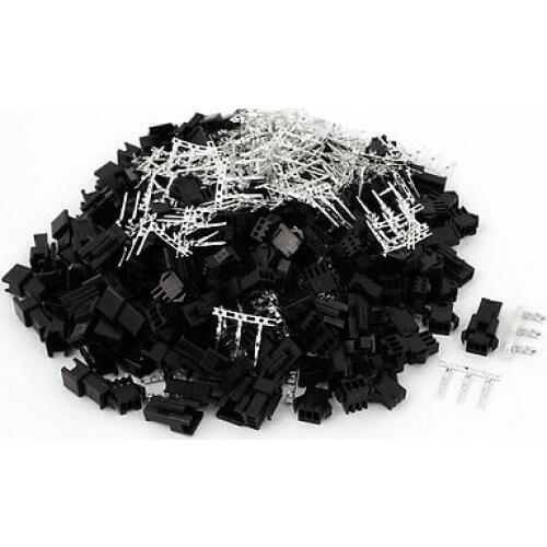 100 Pairs 2.54mm 3P Plastic SM Male Female Housing Crimp Terminal Connector