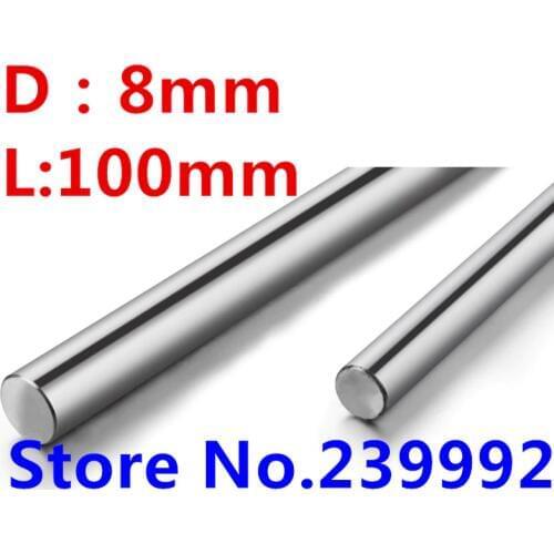 2 pcs 8mm 100mm harden chromed linear motion round shaft linear shaft rod for CNC DIY length 100mm D8mm for cnc machine