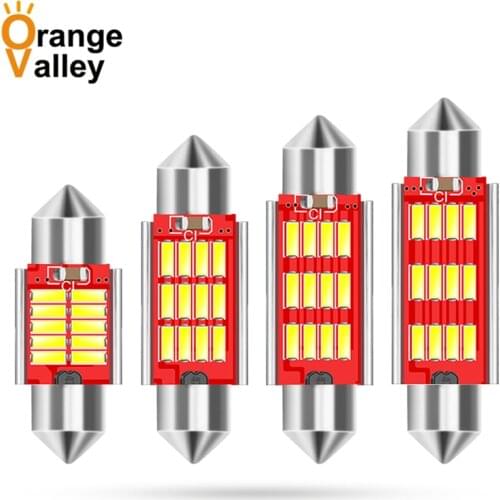 2PCS Festoon c5w LED 31 36 39 41 mm 10 12 led bulb 4014 SMD reading lamp car Interior Light DC 9-30V